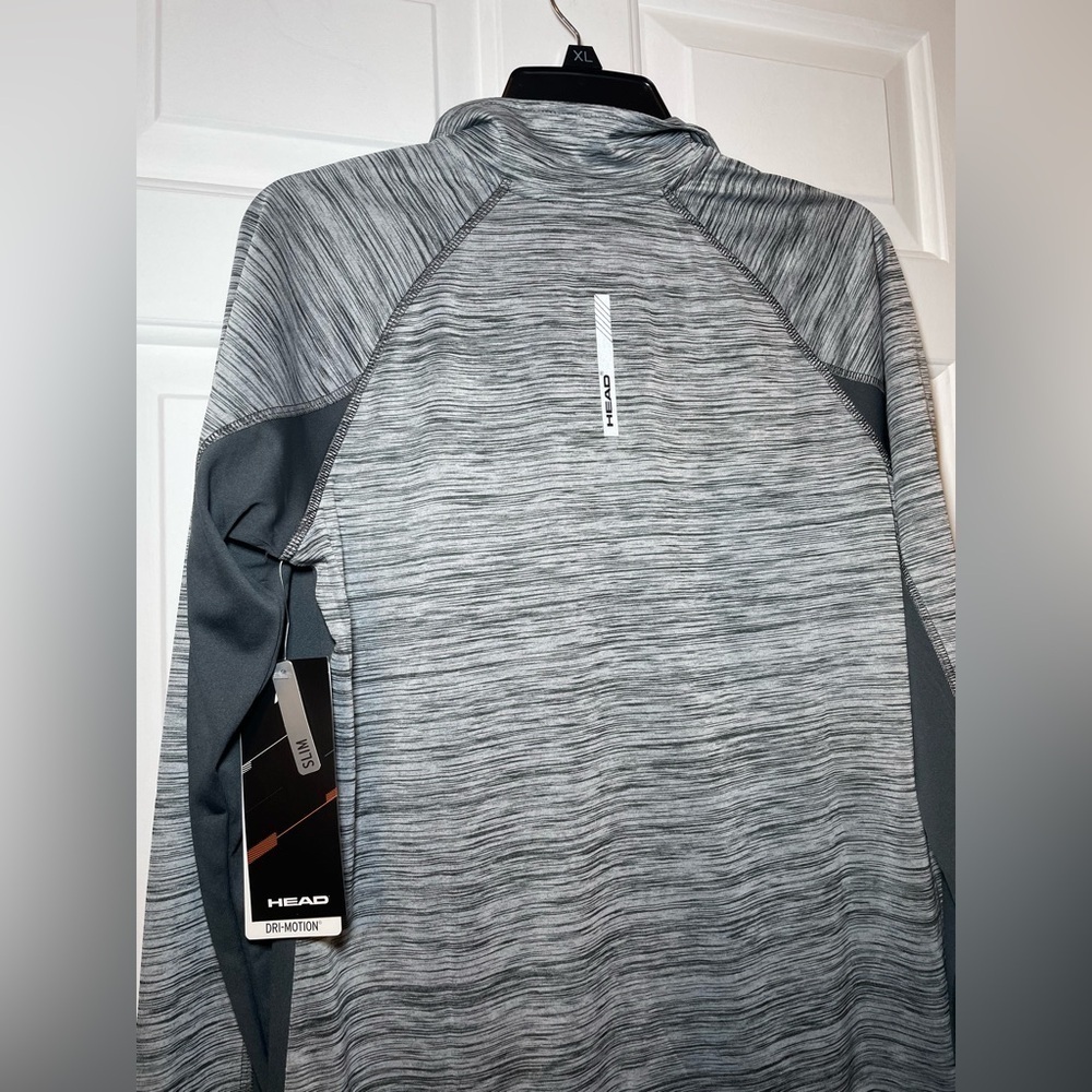 Head Womans Long Sleeve 1/2 Zip Top Sz Large NWT 2 Tone Heather Gray Dri Motion - Picture 6 of 8